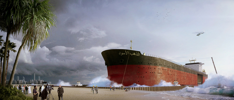 Illustration for article titled Here's One Way to Reuse Old Oil Tankers: Turn Them Into Small Cities